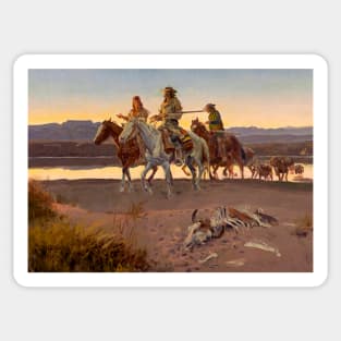 "Carson's Men" Western Art by Charles M Russell Sticker